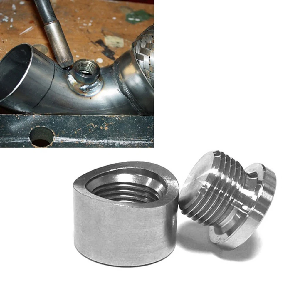 

Oxygen Sensor Fitting Weld Bung with Gasket Stainless Steels Plug Wideband Nut Fitting Weld Bungs Stepped Mounting Cap M18x1.5
