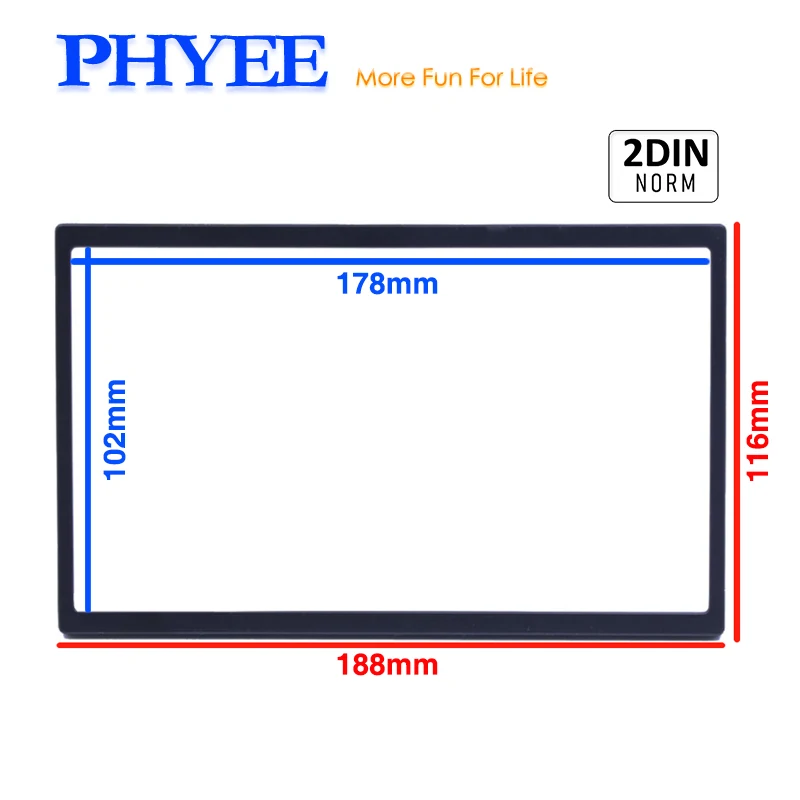 

Рамка для автомобильной магнитолы 2 DIN, 102x178 мм, лицевая панель для универсального 7-дюймового Android-магнитолы Double Din