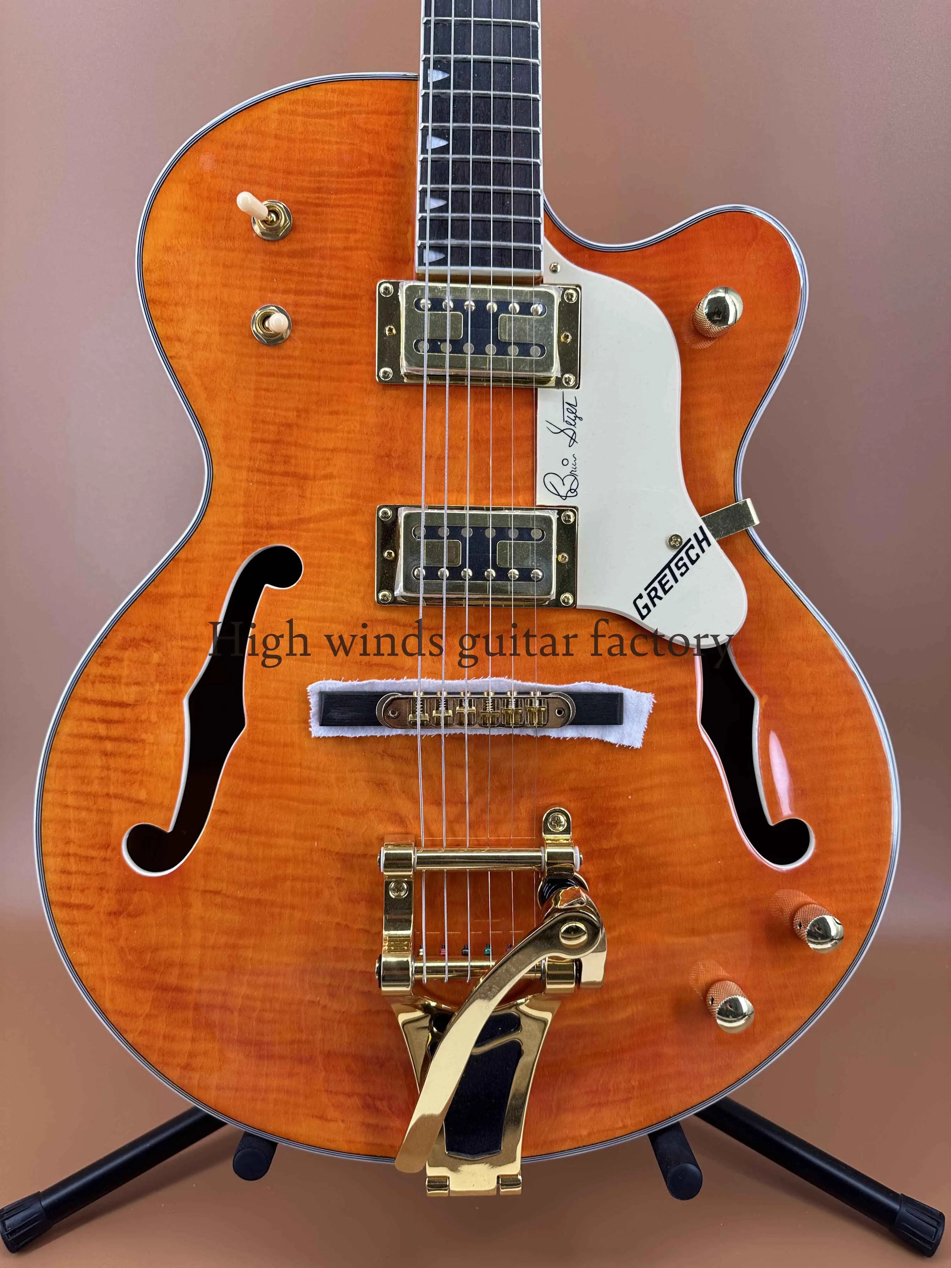 Пользовательская швейцарская электрическая гитара, 6 струн, оранжевое ...