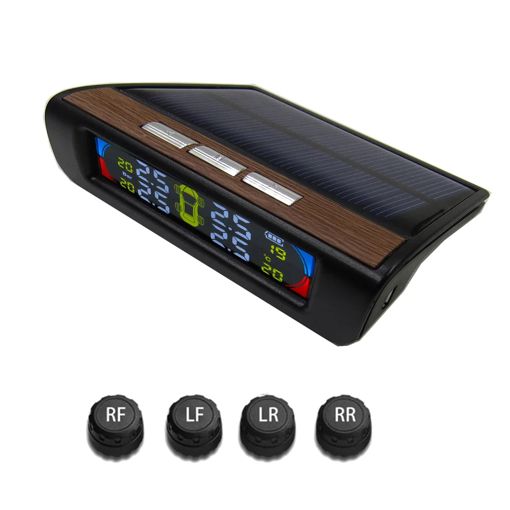 

Car Tire Pressure Monitoring System Solar Wireless TPMS +4 Sensors LCD Display Car Accessories High Quality Tire Pressure Tester