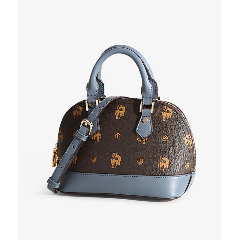 

Shell bag women's diagonal straddle bag versatile handbag 2021 new fashion spring old flower single shoulder bag