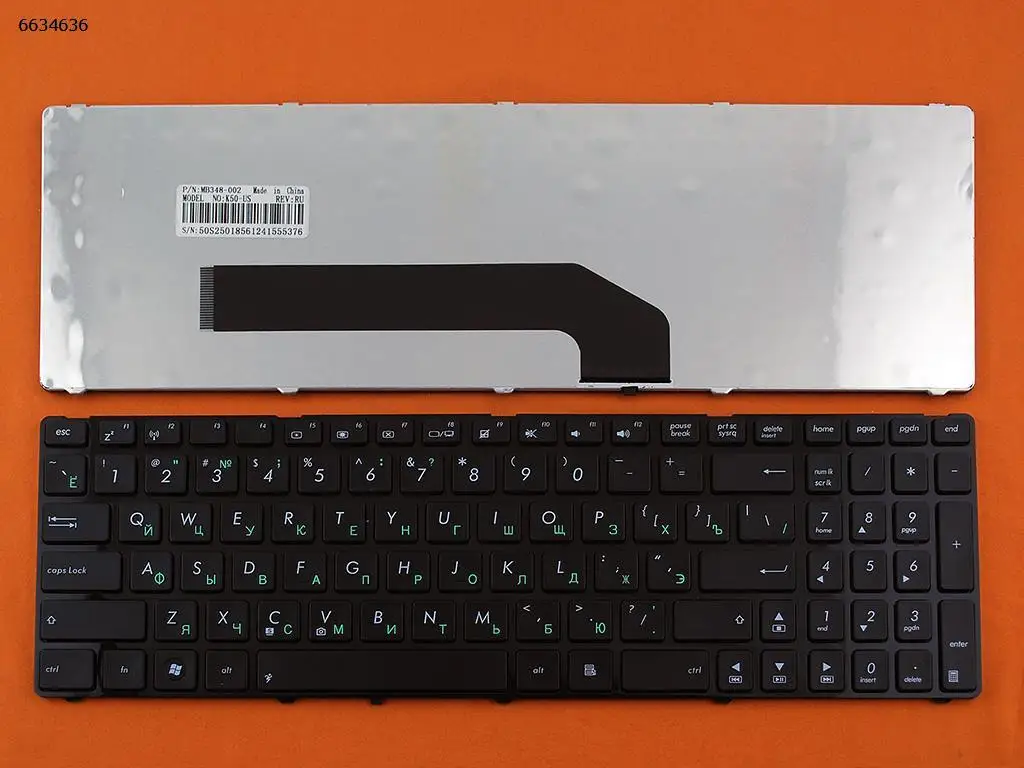 

RU Laptop Keyboard for ASUS K51AC K51IO K51AB K70IC K70ID K70IJ K70IL K70IO F52 F52A F52Q K62JR K70A K70AB GLOSSY FRAME BLACK
