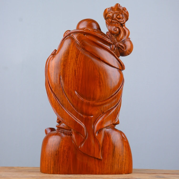 40cm large - figure of the Buddha # business Bless Safety Good luck Success Handmade red wood Maitreya carving statue