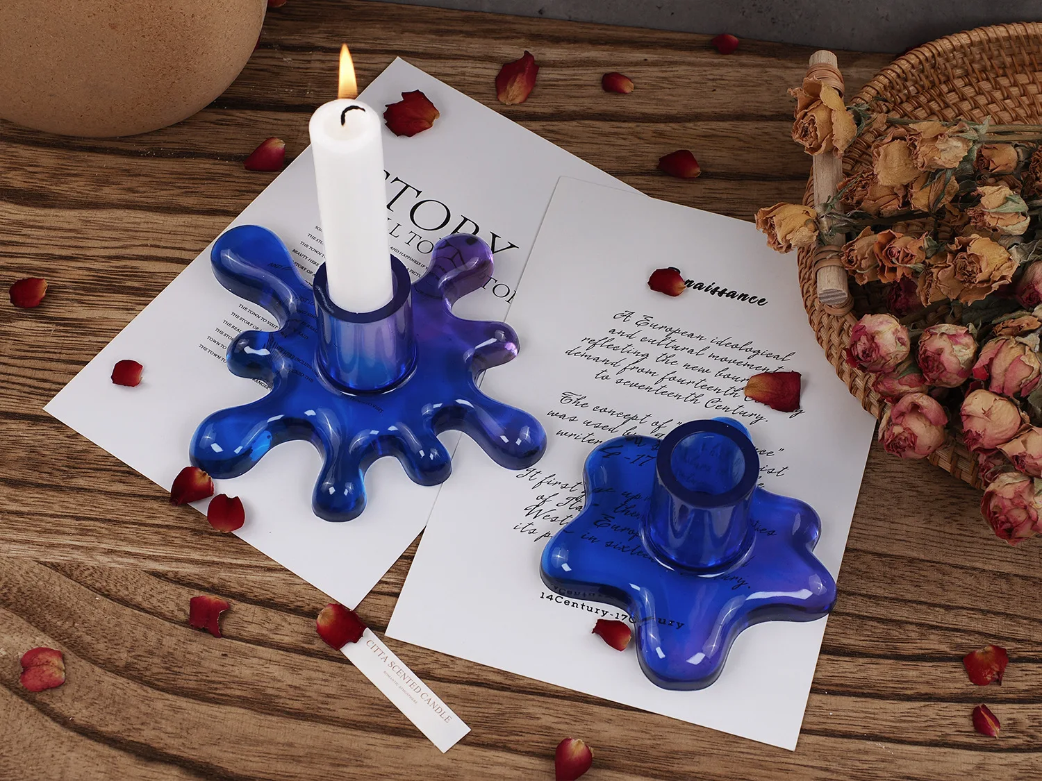 Держатель для свечи в стиле Водные капли