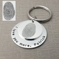 custom fingerprint keychain personalized keyring fingerprint jewelry key holder keepsake memorial jewelry gift for women men
