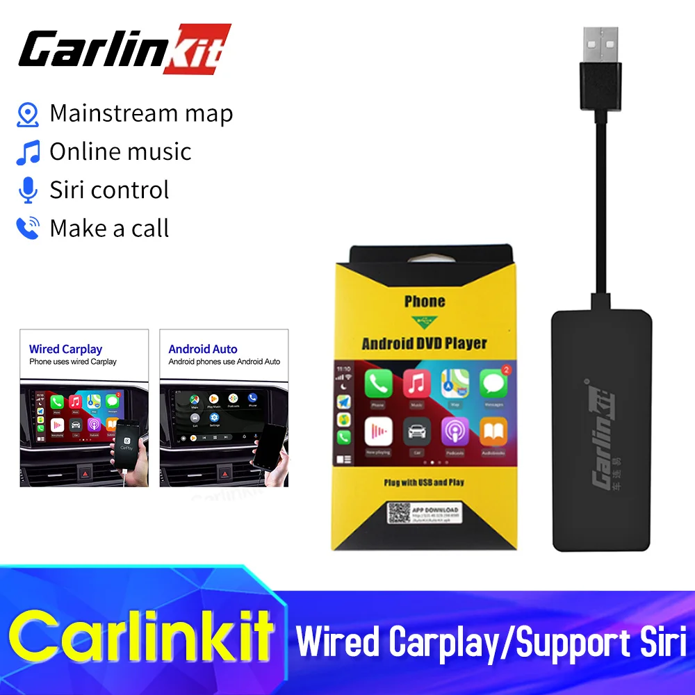 Carlinkit беспроводной адаптер Carplay Android Авто Smart Link USB для навигации мультимедийный