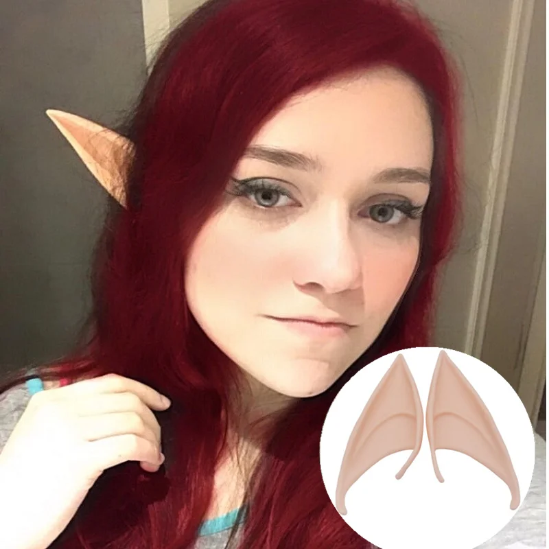 

1Pair Halloween Latex Elf Ears Long Short High Simulation Soft Harmless False Ears Props Fairy Angel Dress Up Cosplay Hook