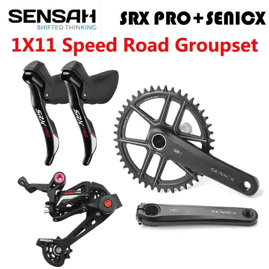 

SENSAH SRX PRO 1x11 Speed 11s Road Bike Groupset STI R/L Shifter + Rear Derailleurs + GR3 Crankset Gravel-Bikes Cyclo-Cross