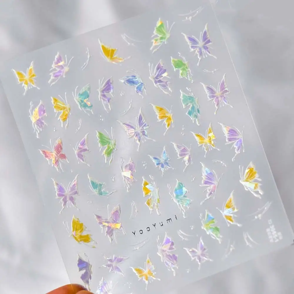 

Butterfly Manicure Accessories Self Adhesive Cartoon Nail Decals Butterfly Nail Stickers Laser Nail Stickers Nail Decorations