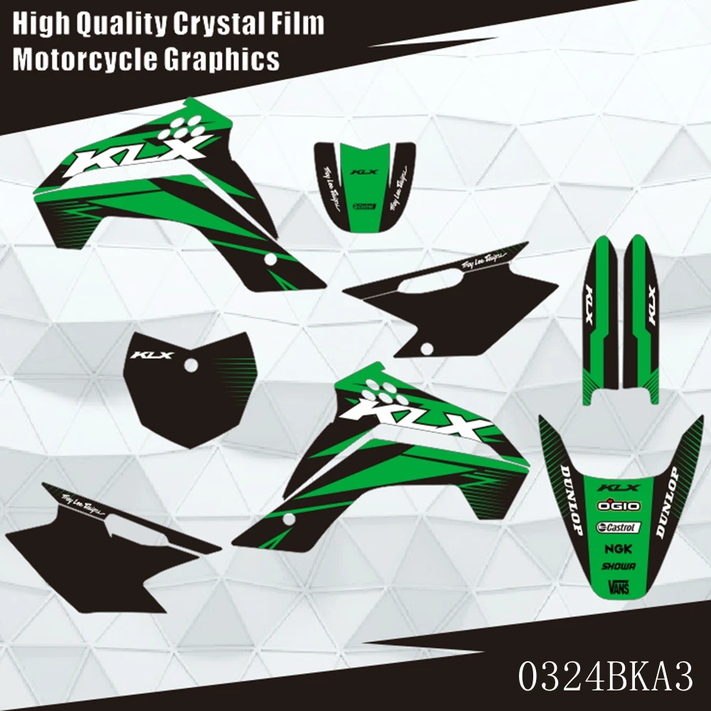 

For KLX140 KLX 140 2008 2009 2010 2011 2012 2013 2014 2015 2016 2017 2018 2019 2020 Full Graphics Decals Stickers Background