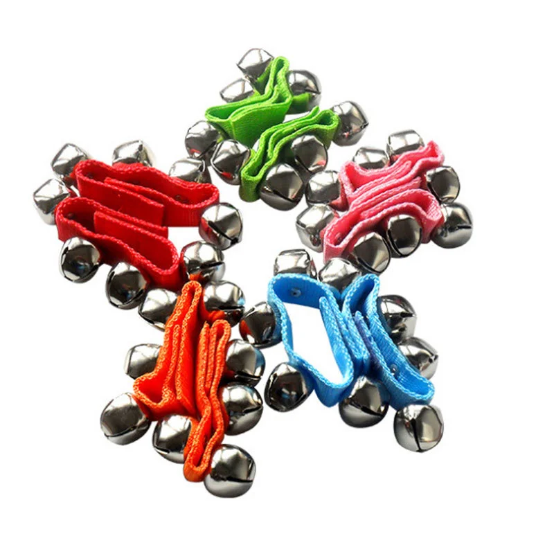 

Jingle Bells Bracelet Wrist Tambourine Fastener Tape Percussion Musical Toy Party Kids Educational Games Instruments