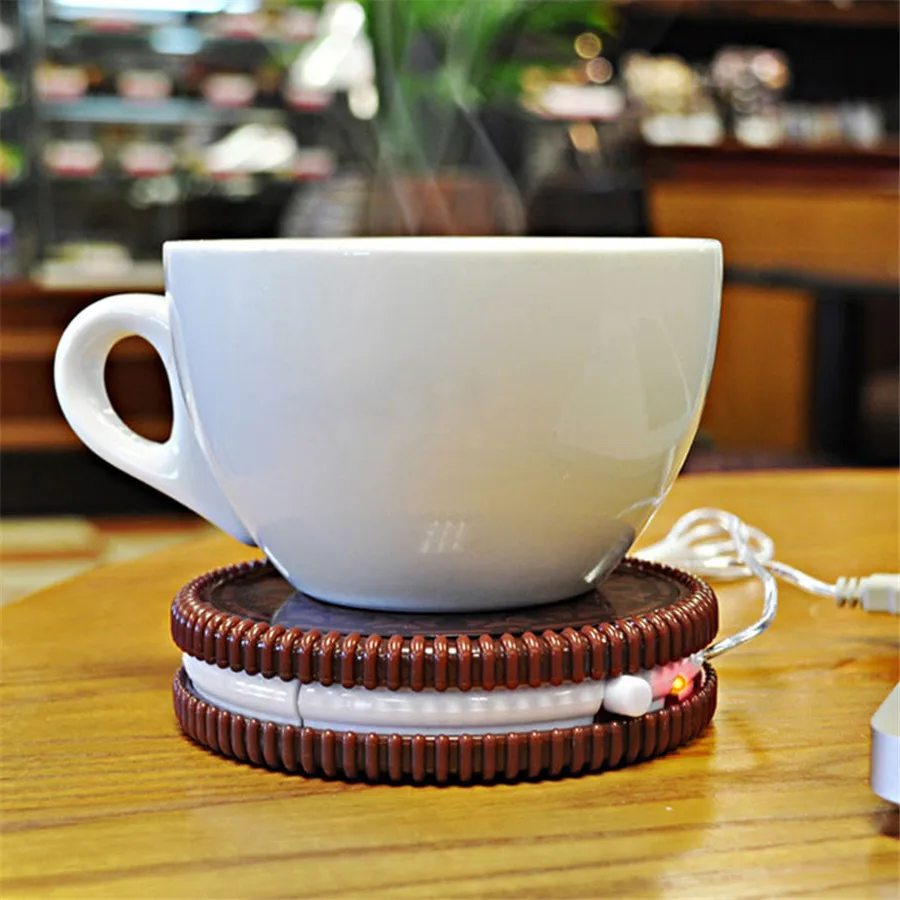 

Creative Warmer Cup Mat USB-POWERED COOKIE Design Keep Warm Cup Pads Drink Tea Coffee Insulation Coaster Heater free Shippment