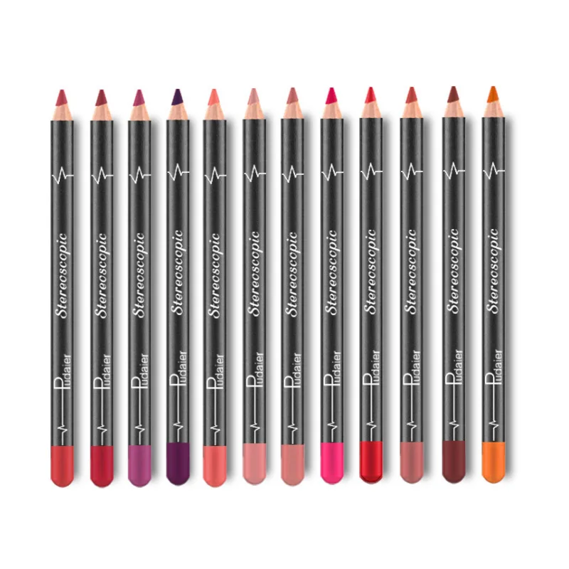 

12 PCS/Set New Fashion Women Waterproof Lip Liner Makeup Set Long Lasting Matte Lipsticks Lip Pencil Pen Girls Comestic Tools