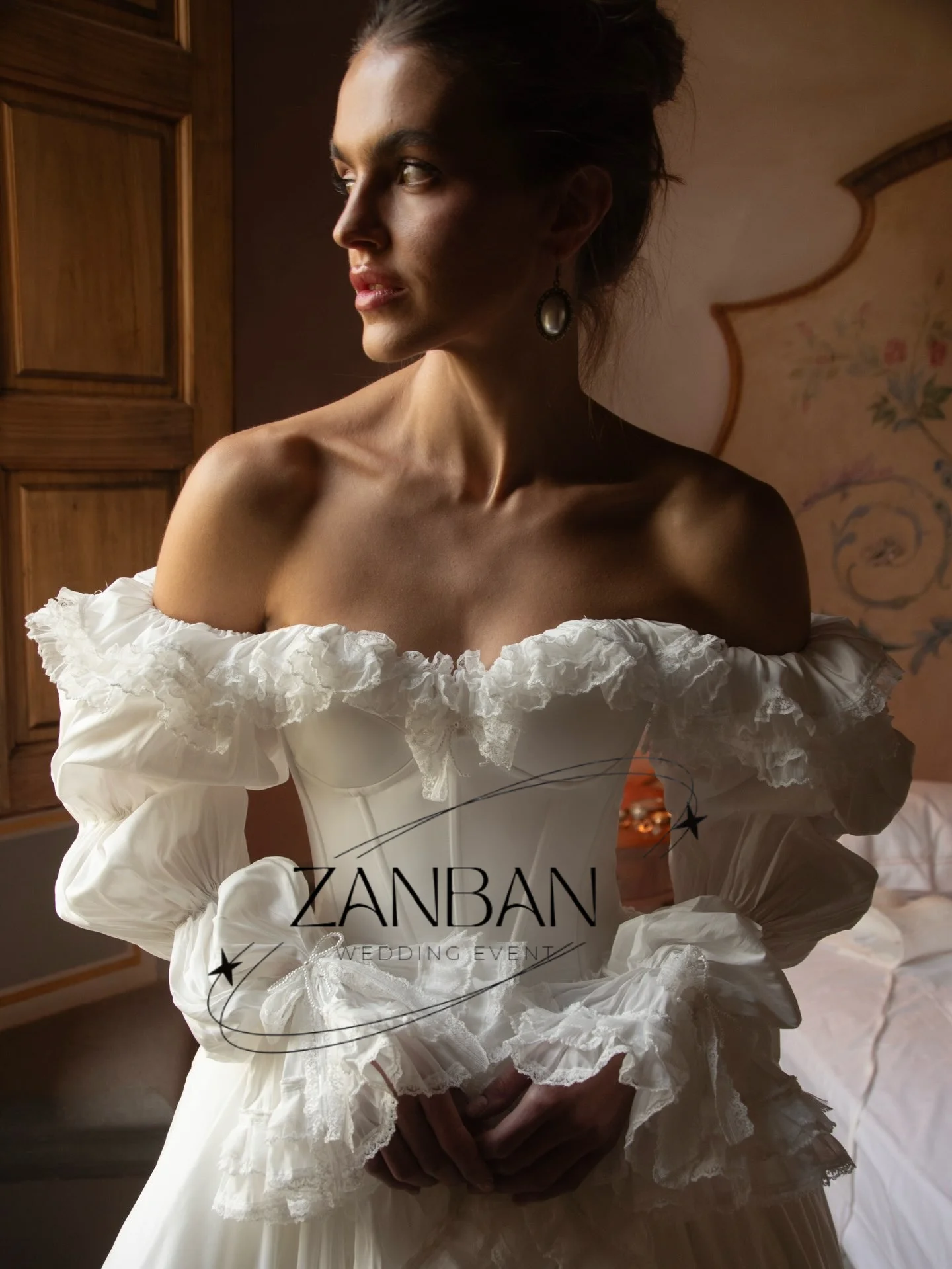 Свадебное платье ZanBan Princess А-силуэта с открытыми плечами, элегантное, с кружевом и длинными рукавами, платье для невесты, индивидуальный пошив, Vestidos De Novia. (art.: 3920dcb36b275) - 3920dcb36b275