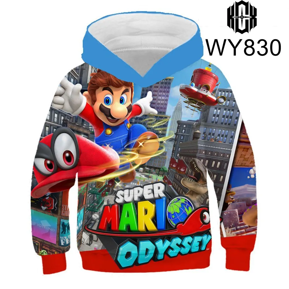 

Teens Brother Game Sweatshirt For Boys Sprng Autumn Catoon 3D Pattern Children Super Mario Hoodies Birthday Present Kids Coats