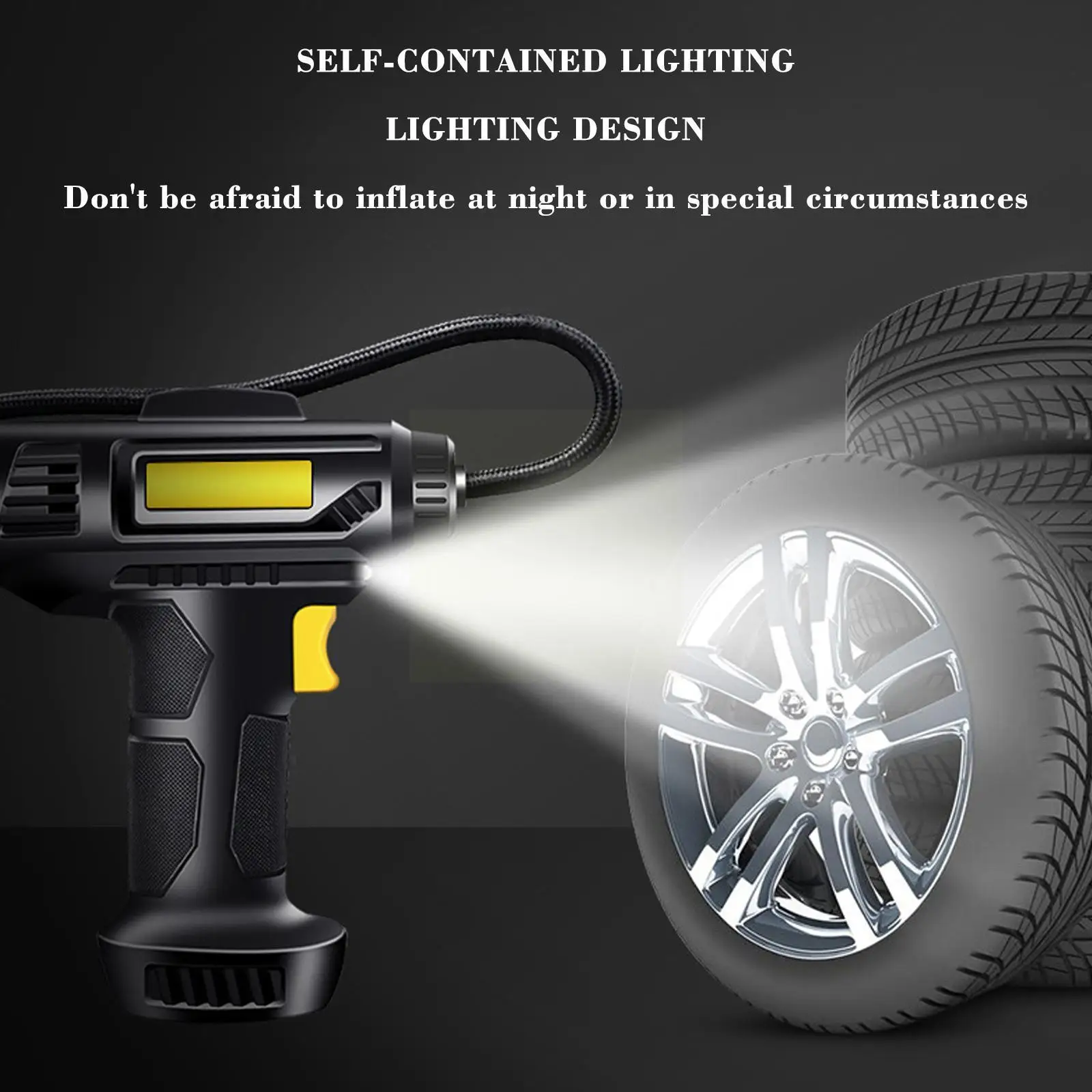 

120w Car Rechargeable Cordless Air Pump Car Air Pump Portable Tire Auto Electric Digital Tire Pump Inflatable Air Car Compr D7b8
