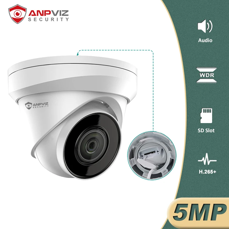 

Anpviz POE IP Camera 5MP Security Outdoor Video Surveillance Hikvision OEM Cam With Audio Infrared Night Vision 30m IP67 H.265+