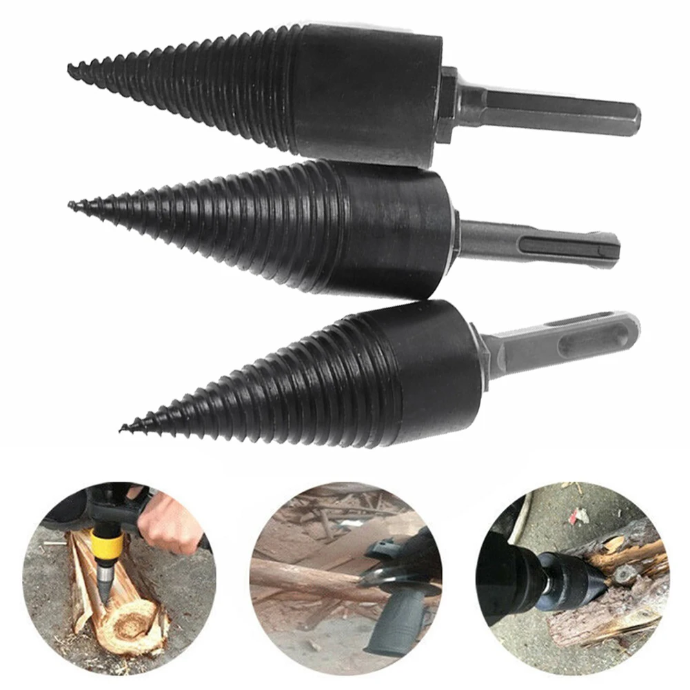 

Firewood Chop Wood Drill Bit Splitting Tool 32mm Splitting Cone Log Splitters Wood Breaking Machine Wood Breaker Power Tools
