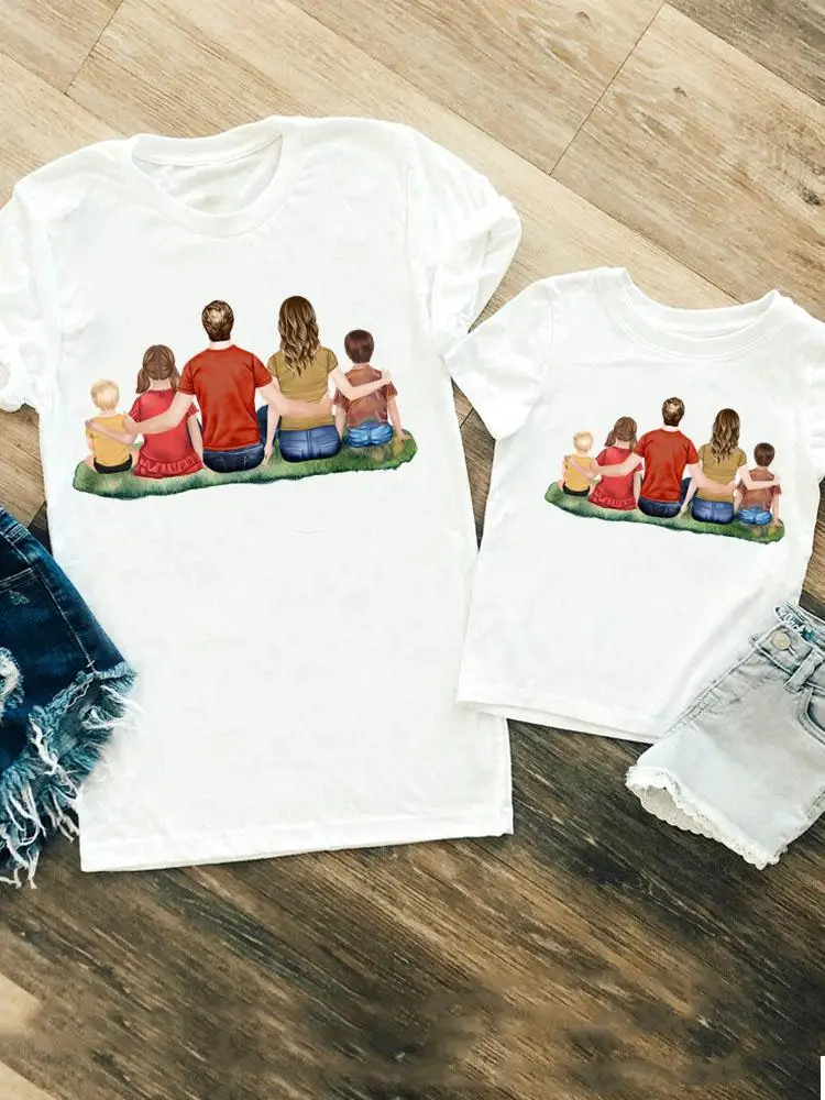 Новинка милые семейные одинаковые наряды в стиле 90-х футболка для женщин девочек