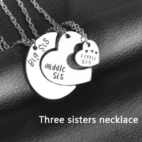 fashion 3 sisters necklace exquisite simple versatile women jewelry necklace creative alloy pendant popular 3pcs gift wholesale