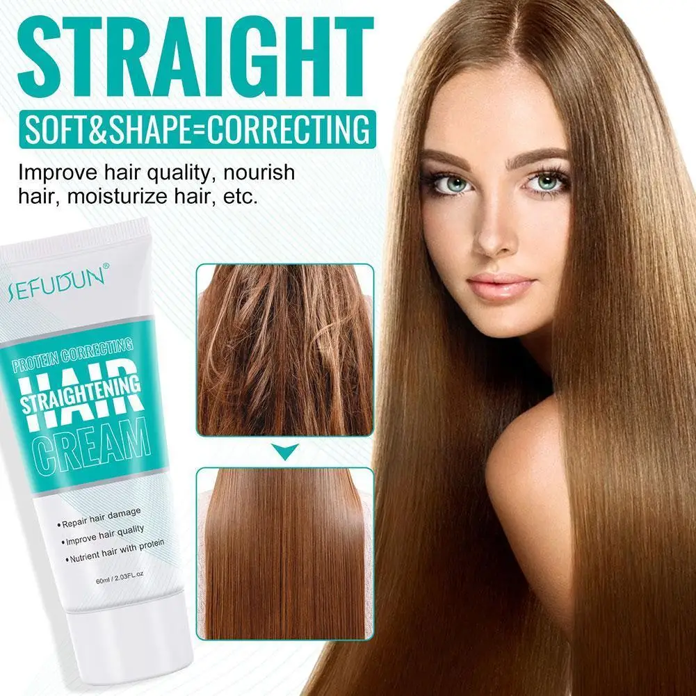 

Protein Hair Straightener Correcting Hair Straightening Cream Nourishing Fast Smoothing Hair Straightener Lotion For Curly B5K7