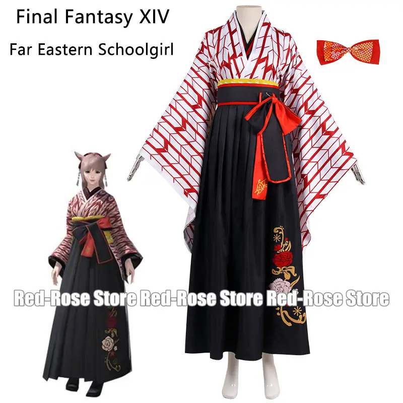 

Game Final Fantasy XIV Far Eastern Schoolgirl Cosplay Costumes Kimono Uniform Outfits Halloween Carnival Suit For Women Girls