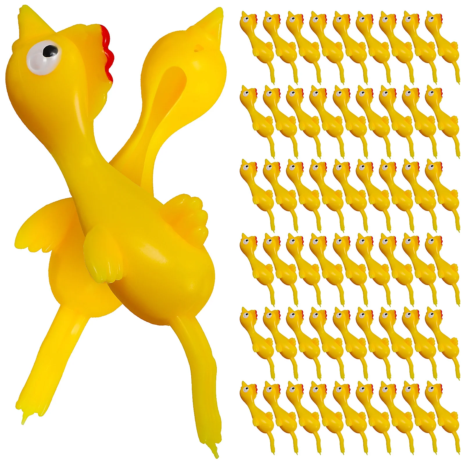 

60 Pcs Party Toys Kids Flight Flicking Chicken Game Rubber Chickens Favors Tpr Stretchable Child