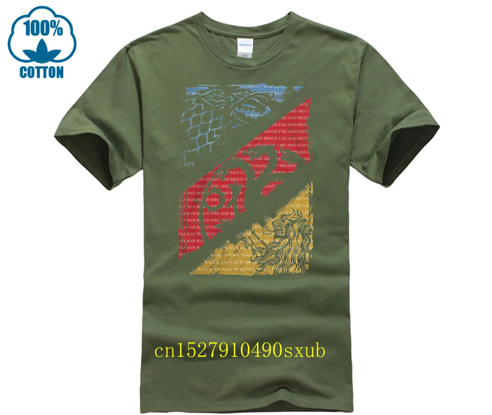 80S Vintage Fashion Game Of T Shirt Thrones fan Movie House Stark Tee Targaryen lannister shirt Homme Short Sleeves