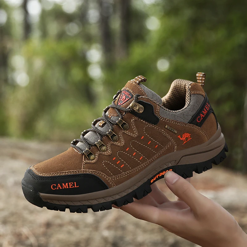 

New Anti-Collision Toe Cap Non-Slip Cushioning Comfortable Men's Leather Leisure Outdoor Travel Camping Hiking Shoes 39-44