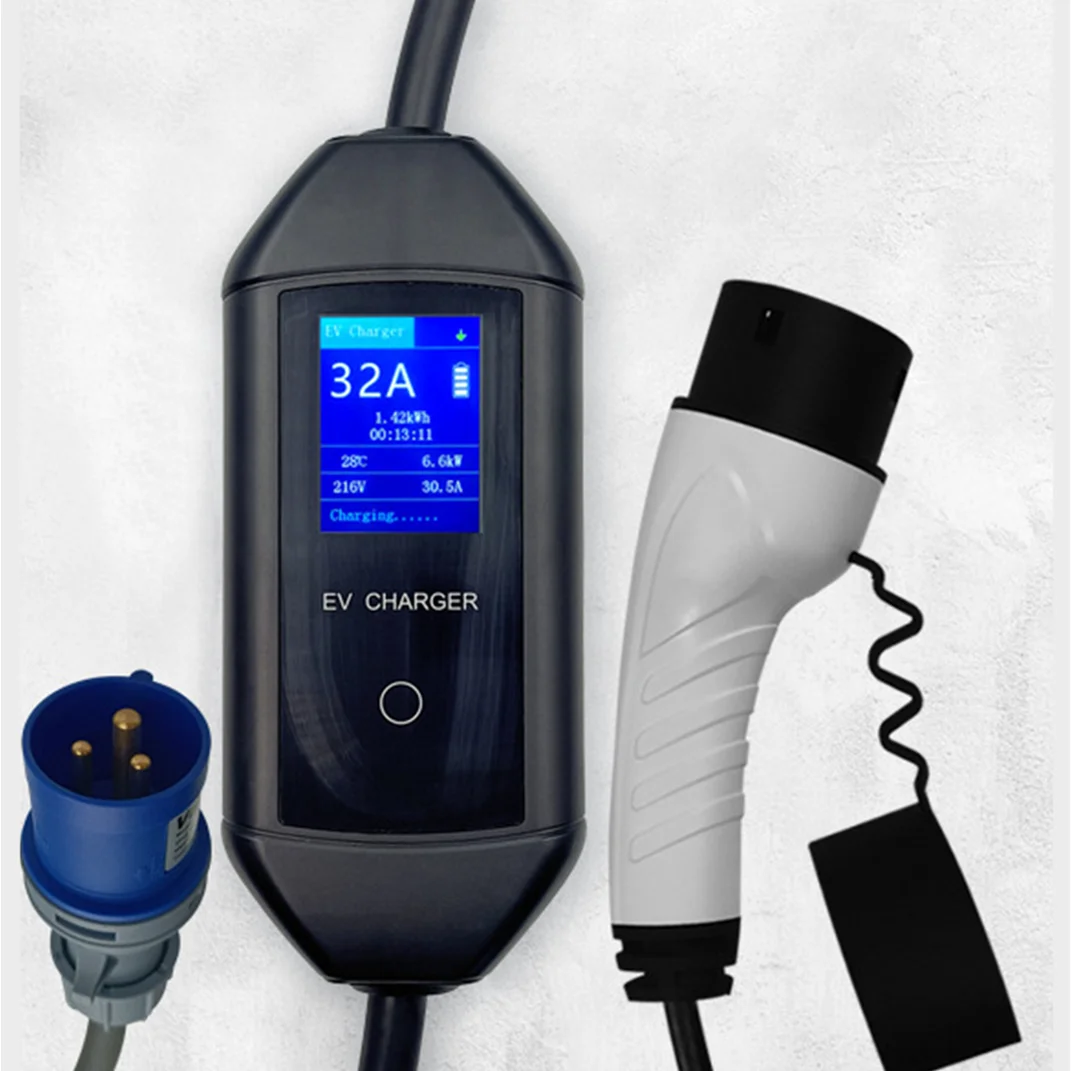 

7KW 32A 220V GB/T Portable EV Charger 5M TPU Cable Electric Vehicle Battery Charger