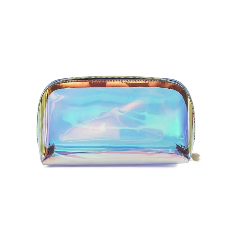 

Transparent Toiletry Bag with Zipper Waterproof PVC Makeup Bag for PERSONAL Care Beauty HolographicMakeup Bag