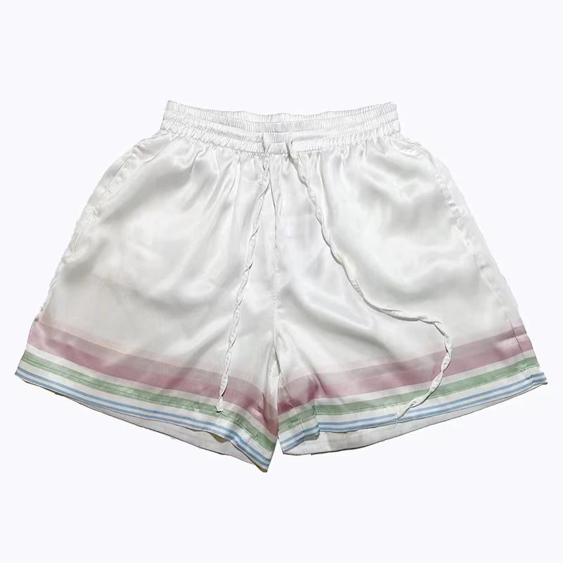 

2023ss CASABLANCA White Rainbow Silk Shorts