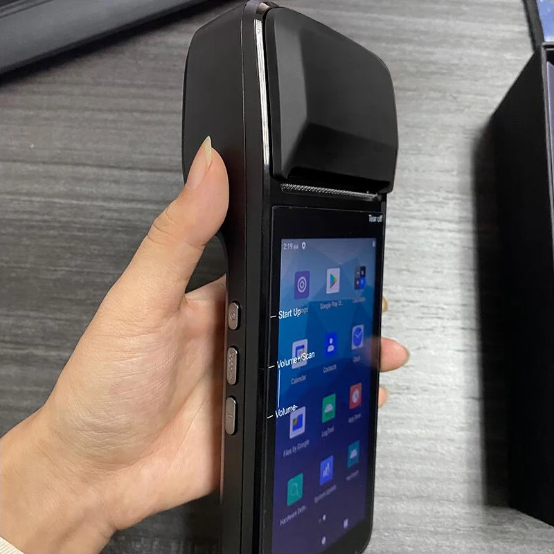 Android 11 POS PDA терминал 4G сеть 1D сканер со встроенным термальным чеком Bluetooth принтер