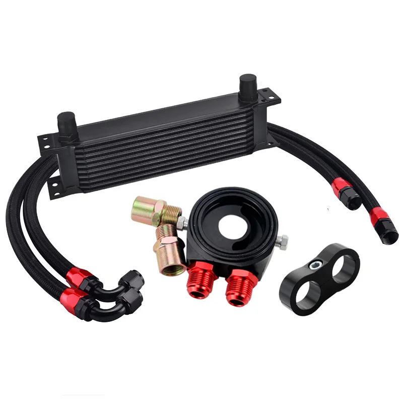 

Универсальный комплект масляного радиатора AN10 10 рядов + адаптер сэндвич-фильтра масла + шланг AN10 из нержавеющей стали в оплетке + линейный сепаратор