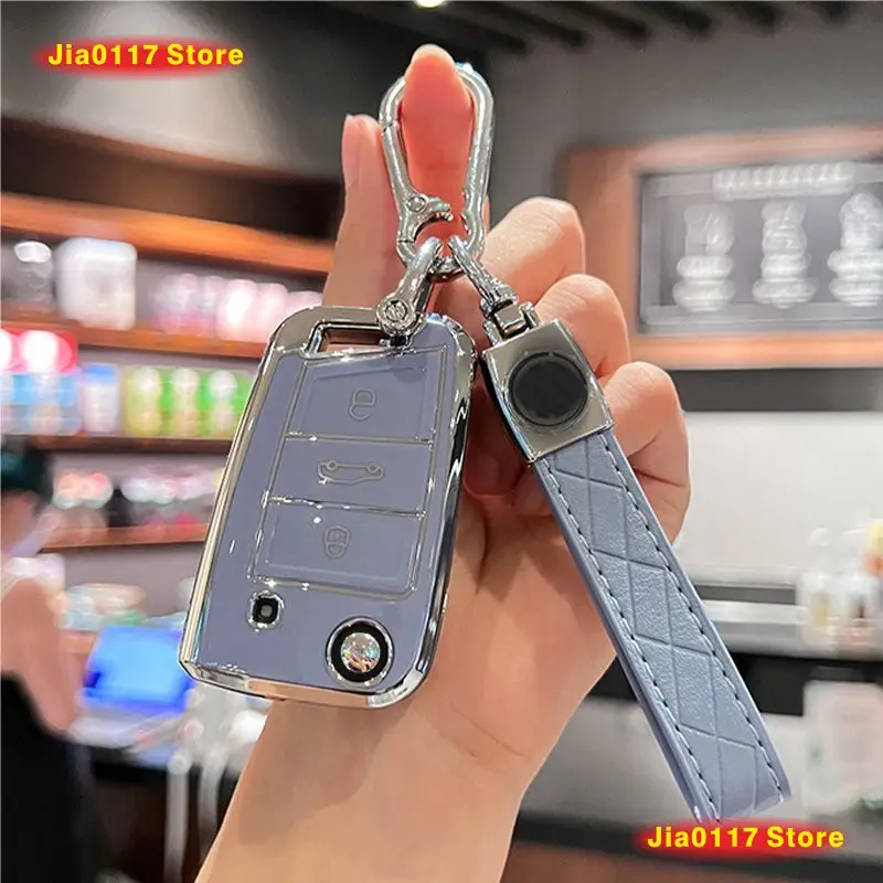 

Для VW Volkswagen Golf 7 MK7 Tiguan MK2 Для SEAT Ateca Leon FR 2 Ibiza Для Skoda Чехол для ключей от автомобиля Держатель для ключей с брелоком