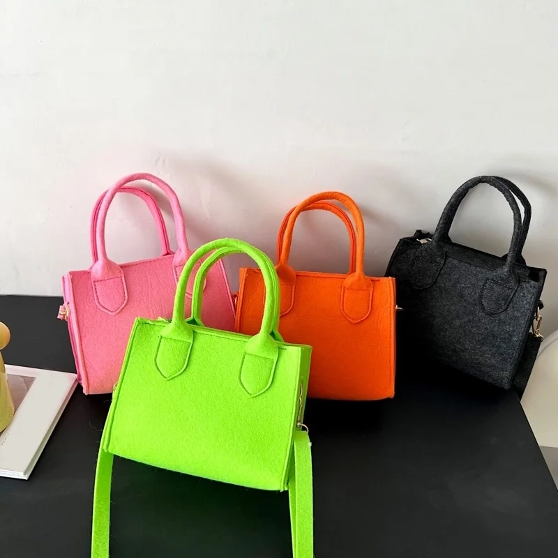 

Women Girl Small Felt Handbag Shoulder Messenger Crossbody Shopping Bags Satchel Tote Purse