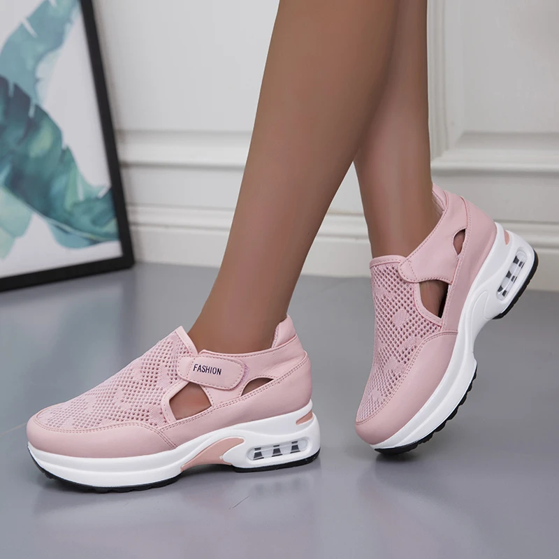 

Fashion Platform Sneakers Women Shoes Sport Running Summer Breathable Mesh Casual Shoes Women Velcro Ladies Vulcanized Shoes