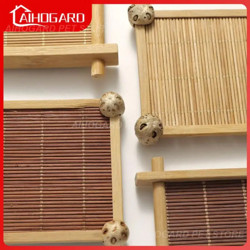 

Аксессуары для чайной церемонии, квадратные подставки, коврики для кухонного стола, бамбуковые подставки, деревянное блюдцо, коврик для чайной чашки, теплоизоляция