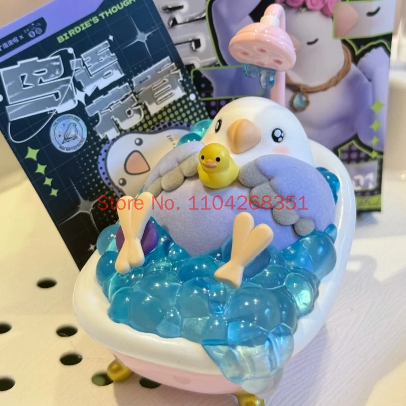 Фото Оригинальная миниатюрная фигурка Plzdot Bird Taro Round Blind Box из серии «Птицы и цветы», абстрактная модель, игрушка, украшение, подарочная коробка-сюрприз №5