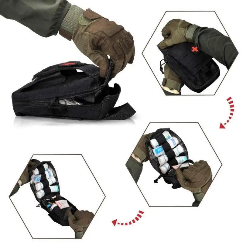 Outdoor Tactical Medical Kit First Aid Kit Field Survival Accessory Kit MOLLE Module Quick Release Rescue Waist Bag