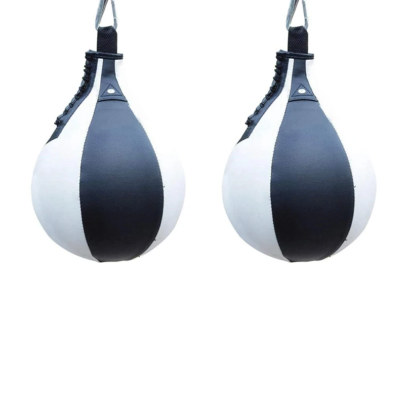 

2X Boxing Speed Ball Pear Shape PU Speed Bag Boxing Punching Bag Swivel Speedball Exercise Fitness Training Ball