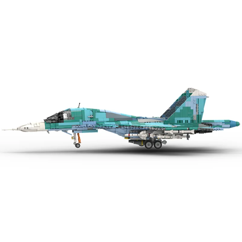 Фото 2218 деталей MOC Creator Expert Sukhoi SU-34 Fullback - Модель в масштабе 1:35, строительные блоки, подарок на Рождество, коллекция на день рождения №3