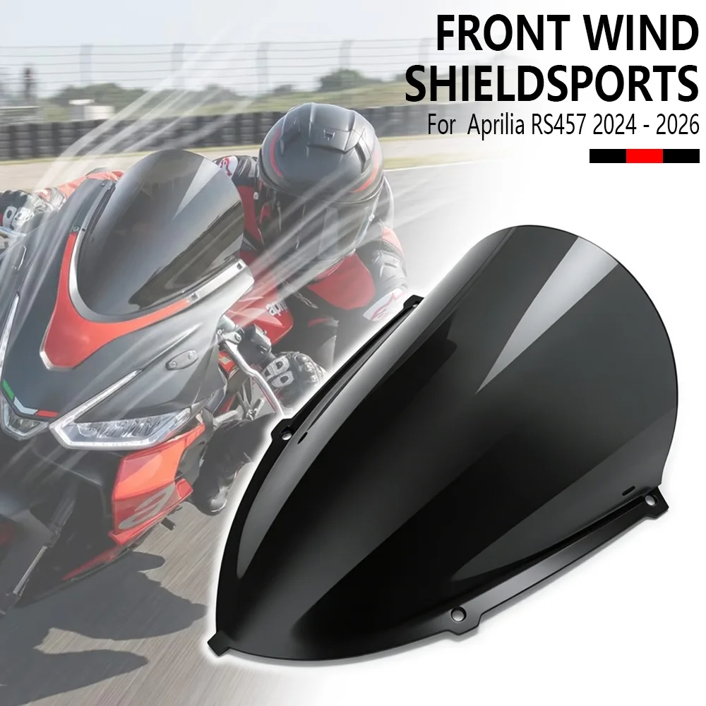 Фото Для мотоцикла Aprilia RS 457 2024-2026: Двойное ветровое стекло (Double Bubble) RS457 2025 2026, дефлекторы ветра, аксессуары для ветрового стекла №1