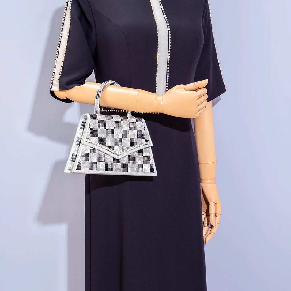 Женские сумки через плечо с шахматным узором новинка 2022 дизайнерские блестящие