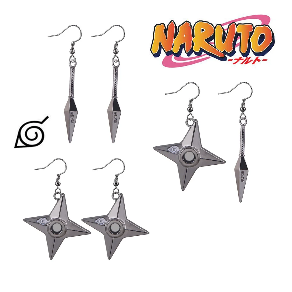 

Anime Hokage Ninja Kunai Shuriken Earrings Dart Earrings Ear Hooks Hip Hop Cosplay Men Women Zinc Alloy Earrings