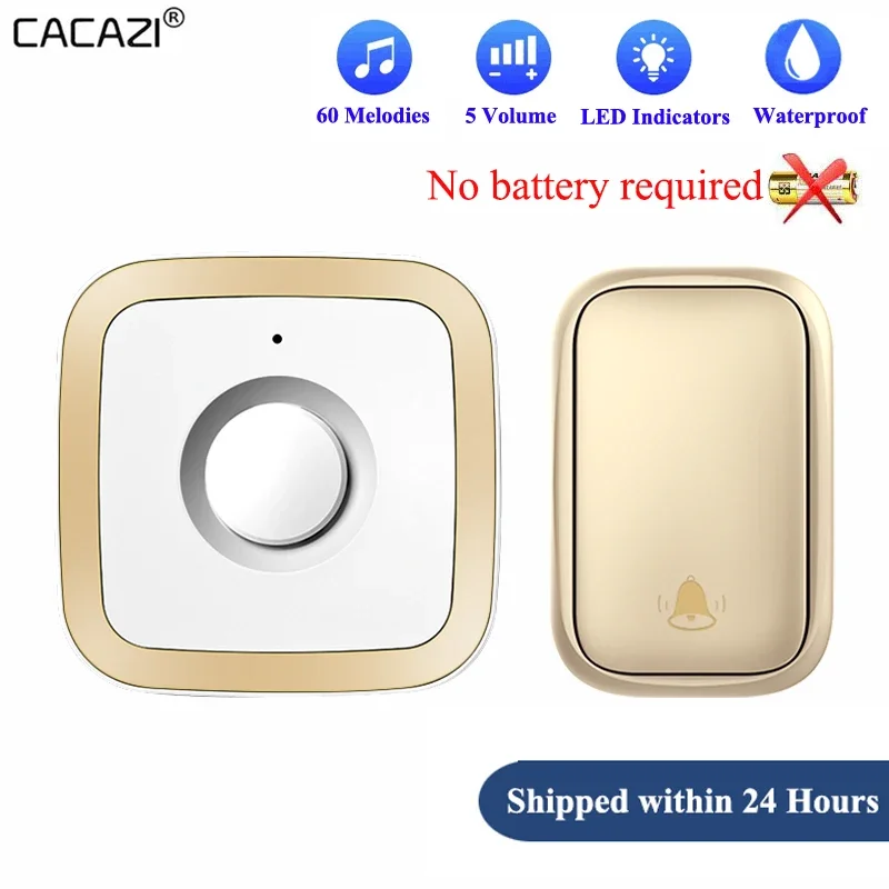 CACAZI новейший домашний беспроводной дверной звонок 60 песен 110 дБ 150 м