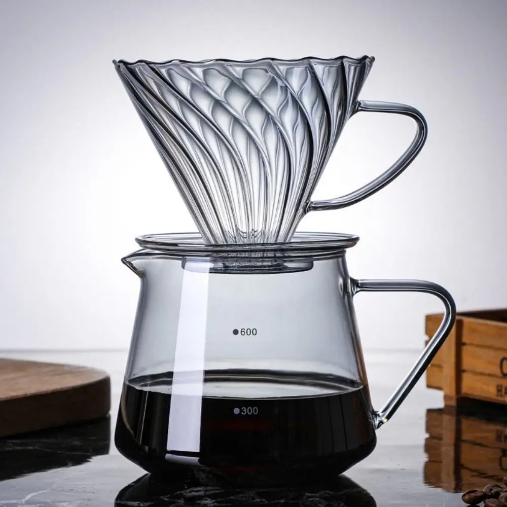 Стеклянная кофеварка в комплекте кофейный сервер прозрачный 60 градусов кофейник