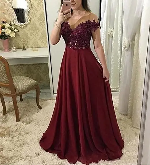 

Женские платья подружки невесты с открытыми плечами шифоновое длинное кружевное вечернее платье