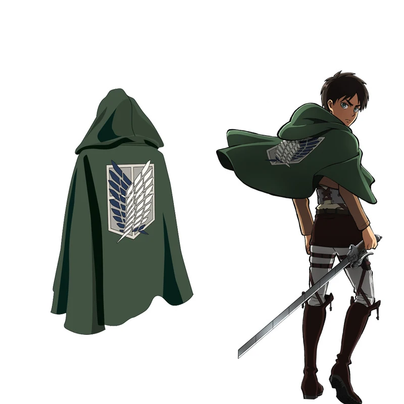 

Anime Attack on Titan Cosplay Costume Green Cloak Wings of Liberty Scout Regiment Top Levi Ackerman Eren Hange Zoe Outfit