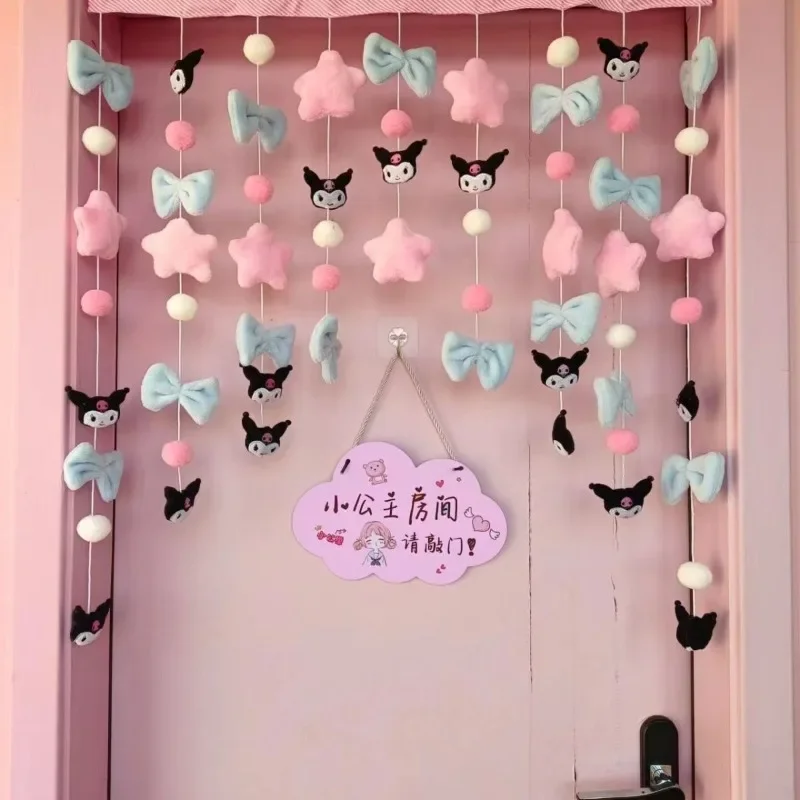 Милая кавайная шторка Hello Kitty Cinnamoroll Kuromi My melody домашняя креативная дверная